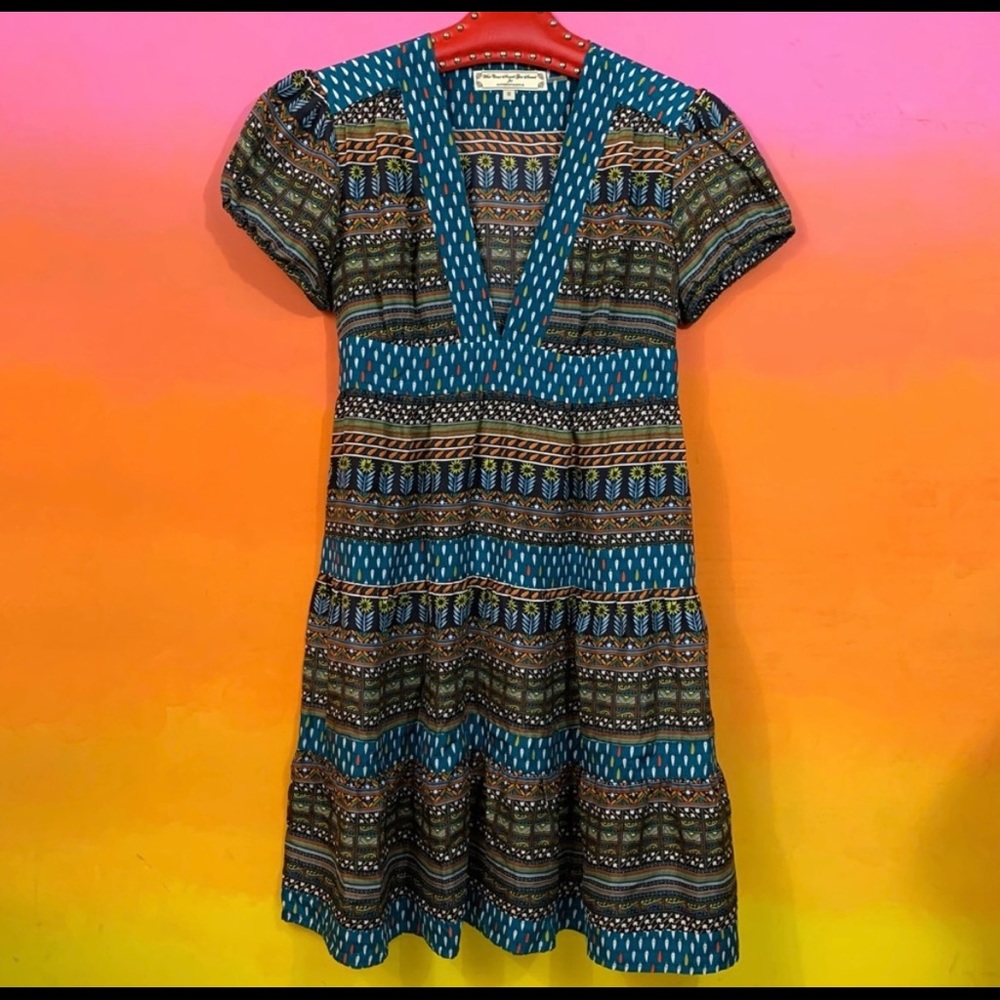 what comes around goes around x anthro • silk dress 8